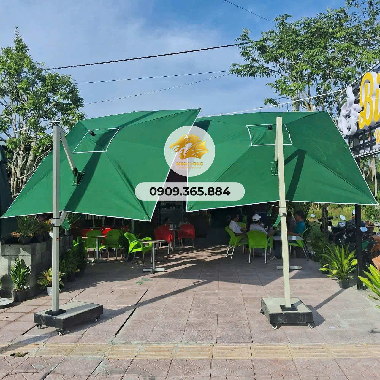 Dù Vuông Lệch Tâm Lý Tưởng Cho Không Gian Rộng