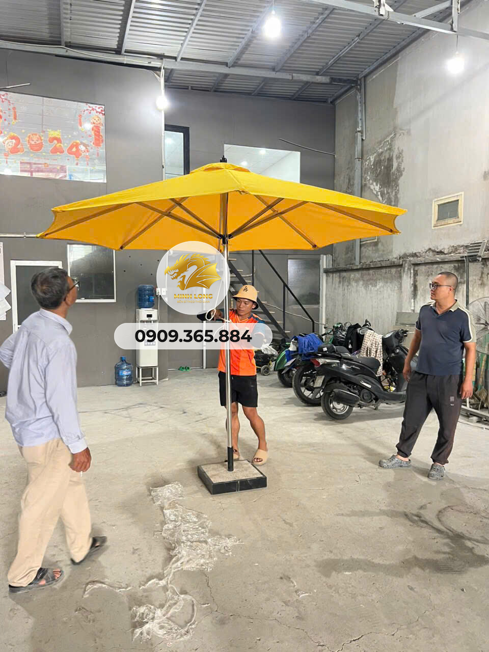 Dù đúng tâm tròn đường kính 3m - Ô dù che nắng quảng cáo