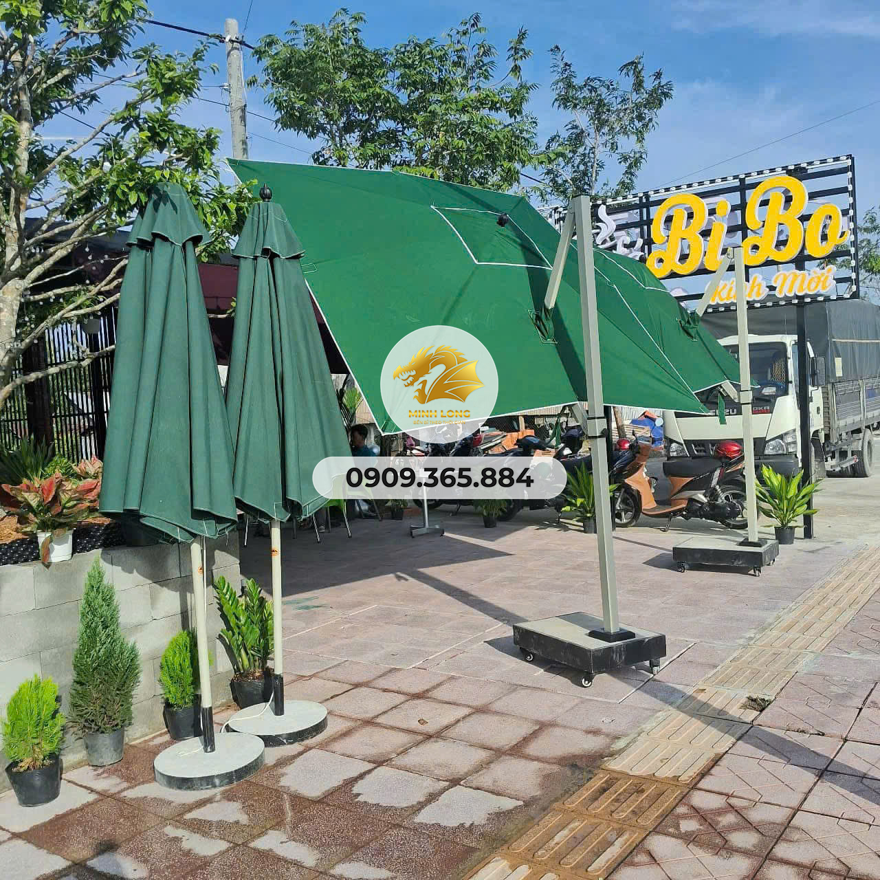 Dù vuông lệch tâm 3,5x3,5m hai tầng Lý tưởng cho khu vực rộng lớn