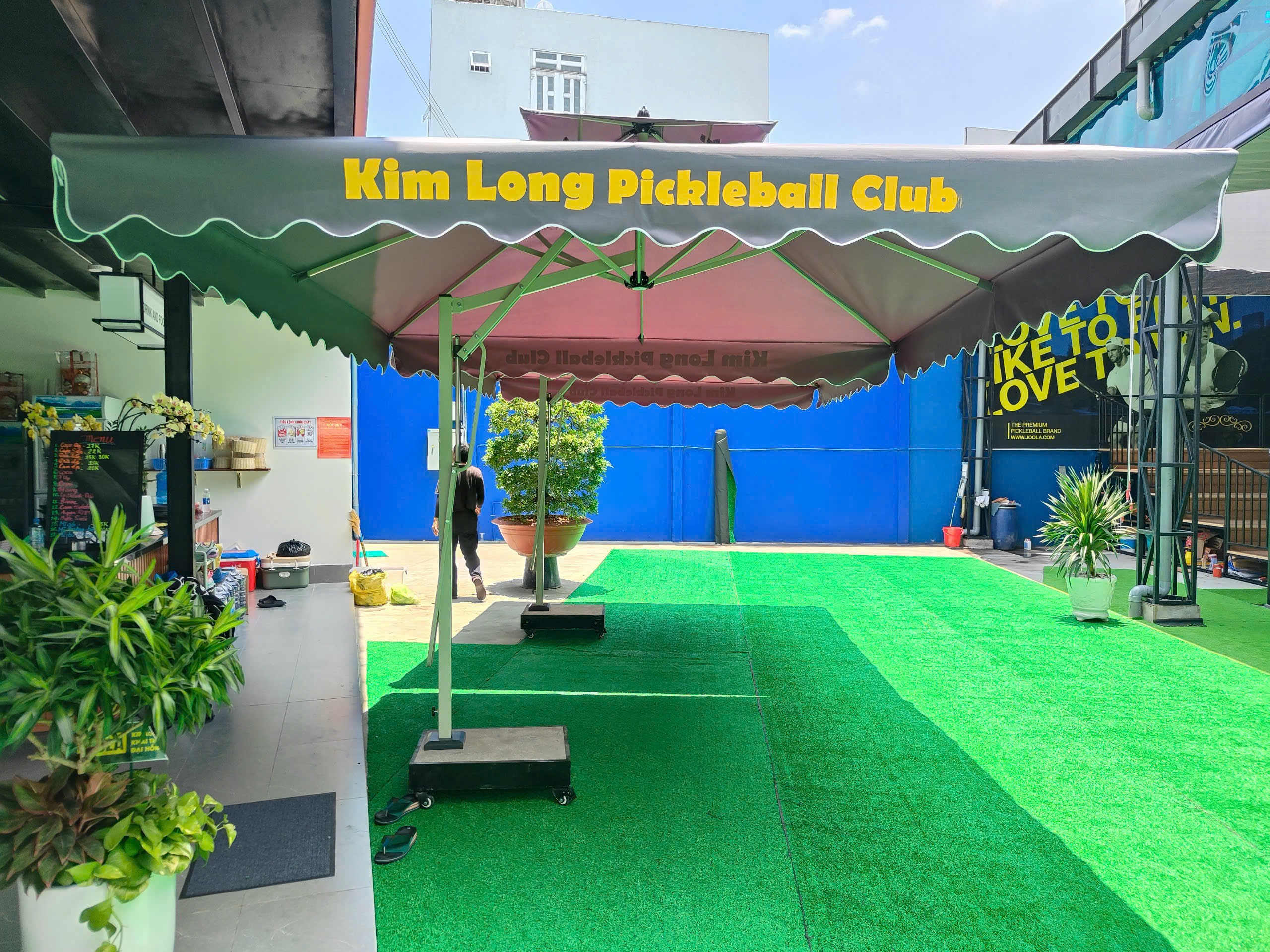 Dù vuông lệch tâm 3,5x3,5m hai tầng