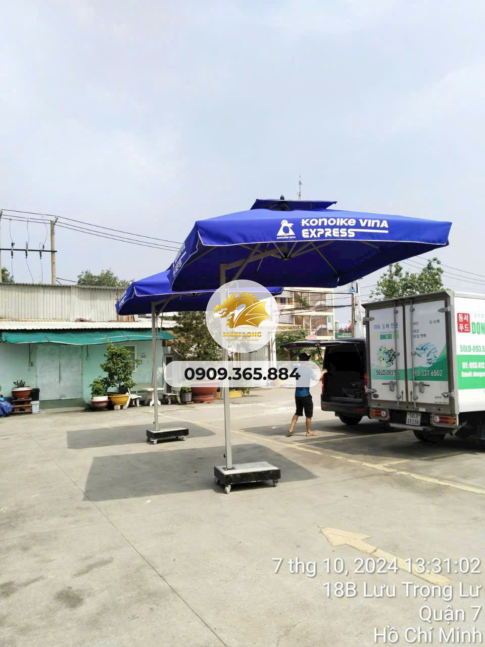 Dù vuông lệch tâm hai tầng